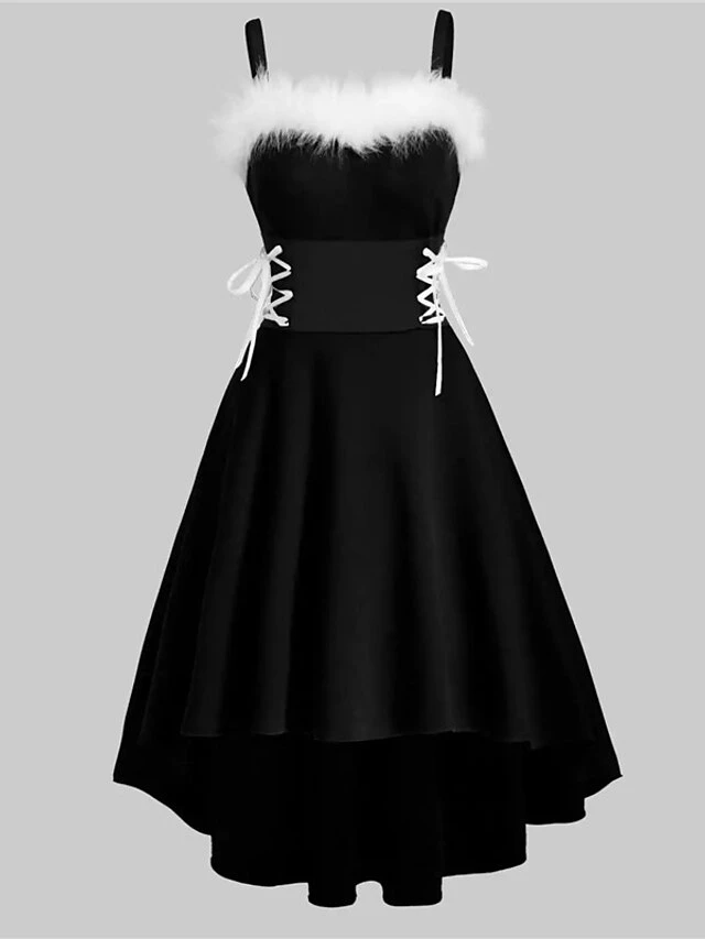 Women's Christmas Swing Dress Slip Dress Vintage Dress Midi Dress Green Black Wine Sleeveless Pure Color Backless Winter Fall Autumn Spaghetti Strap Fashion Daily Date 2022 S M L XL XXL 3XL 7 Women's Christmas Swing Dress Slip Dress Vintage Dress Midi Dress Green Black Wine Sleeveless Pure Color Backless Winter Fall Autumn Spaghetti Strap Fashion Daily Date 2022 S M L XL XXL 3XL - Image 7