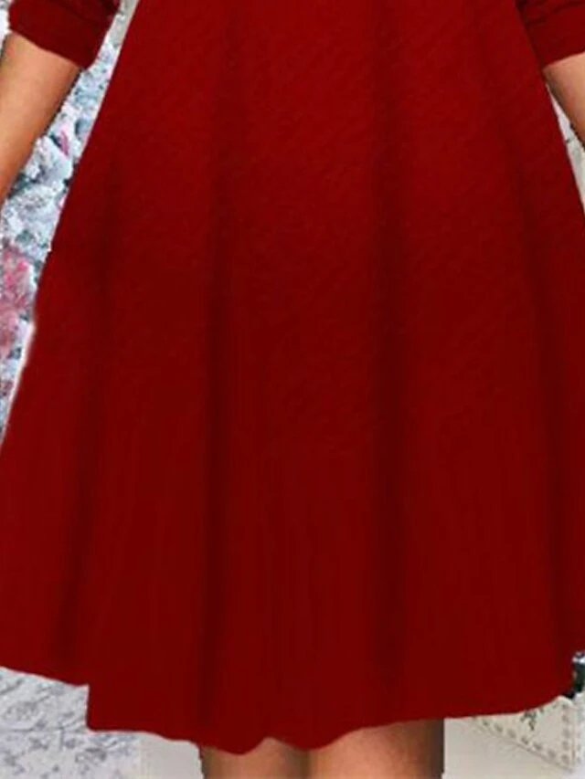 Women's Christmas Casual Dress Shift Dress Mini Dress Wine Red Long Sleeve Santa Claus Snowflake Print Winter Fall V Neck Vacation Casual 2022 XS S M L XL 2XL 3XL 4XL 5XL 6XL 7 Women's Christmas Casual Dress Shift Dress Mini Dress Wine Red Long Sleeve Santa Claus Snowflake Print Winter Fall V Neck Vacation Casual 2022 XS S M L XL 2XL 3XL 4XL 5XL 6XL - Image 7