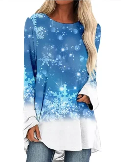 Women's Christmas T Shirt Dress Tee Dress Print DressShort Mini Dress Light Blue Long Sleeve Animal Print Patchwork Print Spring Fall Crew Neck Classic Modern 2022 S M L XL 2XL 3XL 4XL 6 Women's Christmas T Shirt Dress Tee Dress Print DressShort Mini Dress Light Blue Long Sleeve Animal Print Patchwork Print Spring Fall Crew Neck Classic Modern 2022 S M L XL 2XL 3XL 4XL -Fashion Life Shop godlmd1665658880334 1