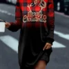 Women's Sweatshirt Dress Casual Dress Mini Dress Warm Fashion Outdoor Christmas Vacation Crew Neck Print Deer Regular Fit Yellow Red Blue S M L XL XXL