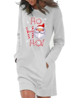 Women‘s Christmas Hoodie Dress Winter Dress Light Blue Grey White Long Sleeve Letter Santa Claus Snowflake Pocket Print Winter Fall Crew Neck Stylish Casual Fall Dress Loose Fit 2022 S M L XL 2XL 11 Women‘s Christmas Hoodie Dress Winter Dress Light Blue Grey White Long Sleeve Letter Santa Claus Snowflake Pocket Print Winter Fall Crew Neck Stylish Casual Fall Dress Loose Fit 2022 S M L XL 2XL -Fashion Life Shop grudfu1666088268013
