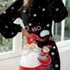 Women's Casual Dress Christmas Dress Winter Dress Santa Claus Print Turtleneck Mini Dress Fashion Streetwear Outdoor Christmas Long Sleeve Loose Fit Black Fall Winter S M L XL XXL