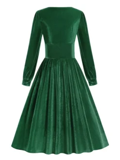 Women's Christmas Swing Dress Vintage Dress Midi Dress Green Black Red Long Sleeve Pure Color Ruched Winter Fall Square Neck Vintage Stylish 2022 S M L XL XXL 12 Women's Christmas Swing Dress Vintage Dress Midi Dress Green Black Red Long Sleeve Pure Color Ruched Winter Fall Square Neck Vintage Stylish 2022 S M L XL XXL -Fashion Life Shop hcexsw1667373820569