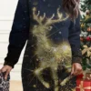 Women's Christmas Casual Dress Sweatshirt Dress Mini Dress Warm Fashion OutdoorVacation Crew Neck Print Animal Snowman Snowflake Loose Fit Red Burgundy Navy Blue S M L XL XXL