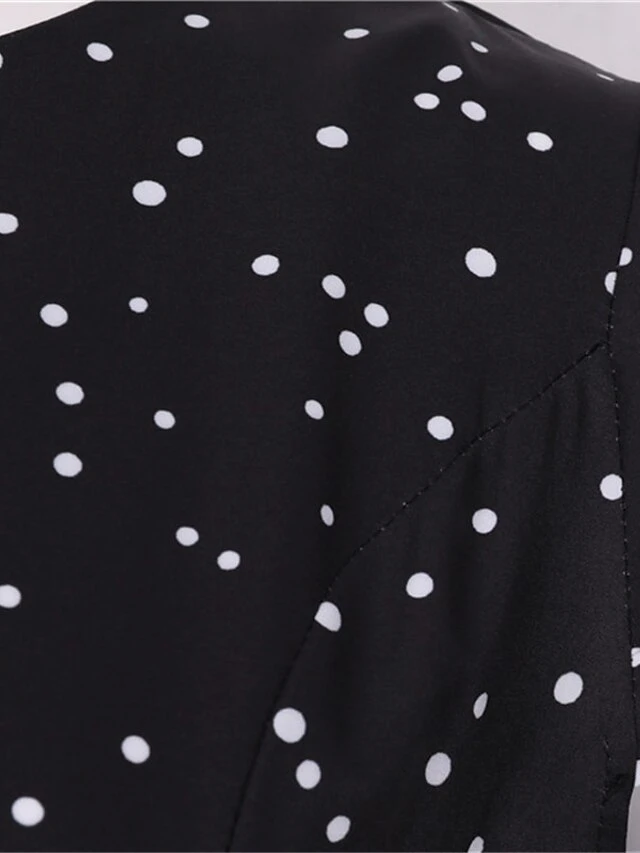 Women's Christmas Knee Length Dress Green Black Red Short Sleeve Print Print Fall Winter Round Neck Casual Vintage2021 S M L XL XXL 14 Women's Christmas Knee Length Dress Green Black Red Short Sleeve Print Print Fall Winter Round Neck Casual Vintage2021 S M L XL XXL - Image 14