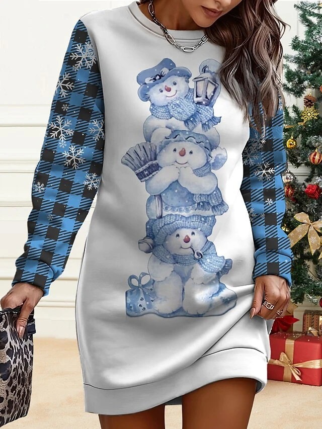 Women‘s Christmas Casual Dress Sweatshirt Dress Mini Dress Warm Fashion Outdoor Holiday Crew Neck Print Animal Santa Claus Tree Loose Fit Black Burgundy Green S M L XL XXL 2 Women‘s Christmas Casual Dress Sweatshirt Dress Mini Dress Warm Fashion Outdoor Holiday Crew Neck Print Animal Santa Claus Tree Loose Fit Black Burgundy Green S M L XL XXL - Image 2