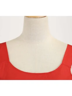 Women's Christmas Midi Dress Black Red Sleeveless Santa Claus Print Spring Summer Spaghetti Strap 2022 S M L XL 2XL -Fashion Life Shop hnvxho1667980442632