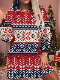 Women's Christmas Bodycon Print Dress Mini Dress Light Red Red Black Long Sleeve Elk Tree Snowflake Print Winter Autumn Crew Neck Fashion Casual 2022 S M L XL 2XL 3XL 4XL 5XL 6XL 6 Women's Christmas Bodycon Print Dress Mini Dress Light Red Red Black Long Sleeve Elk Tree Snowflake Print Winter Autumn Crew Neck Fashion Casual 2022 S M L XL 2XL 3XL 4XL 5XL 6XL -Fashion Life Shop idikhy1666604634895