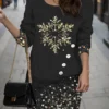 Women's Casual Dress Sweatshirt Dress Mini Dress Warm Fashion Outdoor Christmas Vacation Crew Neck Print Animal Christmas Tree Snowflake Loose Fit Black Blue Purple S M L XL XXL