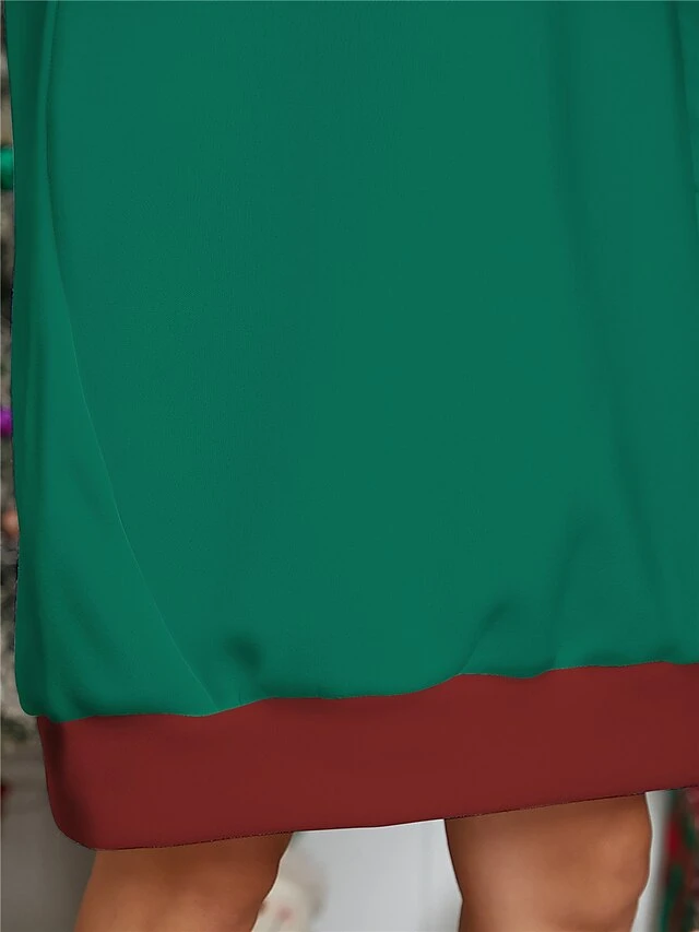 Women's Christmas Dress Hoodie Dress Mini Dress Warm Fashion Outdoor Christmas Holiday Hoodie Print Print Loose Fit Green S M L XL XXL 2 Women's Christmas Dress Hoodie Dress Mini Dress Warm Fashion Outdoor Christmas Holiday Hoodie Print Print Loose Fit Green S M L XL XXL - Image 2