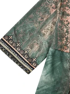 Women's Casual Dress Shift Dress Midi Dress Navy Blue Blue Orange Half Sleeve Floral Ruched Summer Spring V Neck Vintage Christmas Vacation 2023 S M L XL XXL 3XL -Fashion Life Shop itrrzz1685699226670