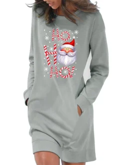 Women‘s Christmas Hoodie Dress Winter Dress Light Blue Grey White Long Sleeve Letter Santa Claus Snowflake Pocket Print Winter Fall Crew Neck Stylish Casual Fall Dress Loose Fit 2022 S M L XL 2XL 10 Women‘s Christmas Hoodie Dress Winter Dress Light Blue Grey White Long Sleeve Letter Santa Claus Snowflake Pocket Print Winter Fall Crew Neck Stylish Casual Fall Dress Loose Fit 2022 S M L XL 2XL -Fashion Life Shop jaeokr1666088267781