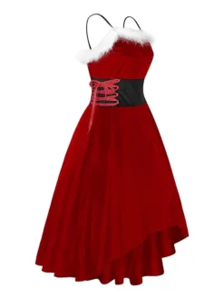 Women's Casual Dress Christmas Dress Winter Dress Color Block Ruched Patchwork Strap Midi Dress Active Fashion Outdoor Christmas Sleeveless Regular Fit Black Wine Red Fall Winter S M L XL XXL -Fashion Life Shop jczazk1697539316523