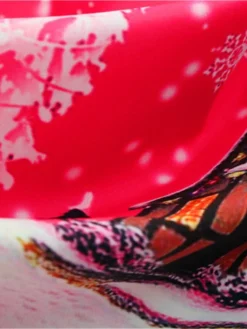 Women's Christmas Swing Dress Vintage Dress Midi Dress Blue Purple Fuchsia Red Sleeveless Santa Claus Backless Print Winter Fall Halter Neck Vacation Stylish Elegant 2022 S M L XL XXL -Fashion Life Shop jhdguv1666168103084