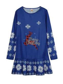 Women's Christmas Casual Dress Shift DressShort Mini Dress Black Blue Red Long Sleeve Animal Snowflake Print Fall Winter Crew Neck Fashion Casual Loose Fit 2022 S M L XL XXL 3XL -Fashion Life Shop jkvquo1662541159002