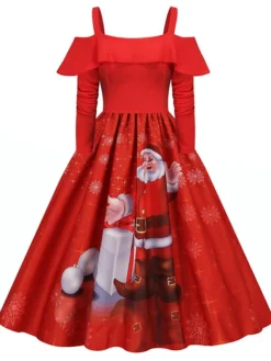 Women's Christmas Swing Dress Slip Dress Vintage Dress Midi Dress Black Wine Light Red Long Sleeve Santa Claus Cold Shoulder Winter Fall Autumn Spaghetti Strap Modern Vacation 2022 S M L XL XXL 3XL 21 Women's Christmas Swing Dress Slip Dress Vintage Dress Midi Dress Black Wine Light Red Long Sleeve Santa Claus Cold Shoulder Winter Fall Autumn Spaghetti Strap Modern Vacation 2022 S M L XL XXL 3XL -Fashion Life Shop jnbfnw1667793478136