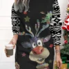Women's Christmas Casual Dress Sweatshirt Dress Mini Dress Warm Fashion OutdoorVacation Crew Neck Print Animal SnowmanTree Loose Fit Black White Wine S M L XL XXL