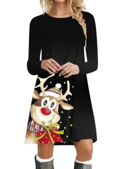 Women's Casual Dress Christmas Dress Sweatshirt Dress Snowflake Ugly Christmas Print Crew Neck Mini Dress Active Fashion Outdoor Christmas Long Sleeve Loose Fit Black Brown Khaki Fall Winter S M L XL 23 Women's Casual Dress Christmas Dress Sweatshirt Dress Snowflake Ugly Christmas Print Crew Neck Mini Dress Active Fashion Outdoor Christmas Long Sleeve Loose Fit Black Brown Khaki Fall Winter S M L XL -Fashion Life Shop jxeoui1695888572196