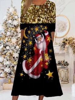 Women's Christmas Casual Dress Swing DressMidi Dress Blue Royal Blue Red Long Sleeve Santa Claus Snowflake Pocket Print Fall Winter Round Neck Vacation Casual 2022 S M L XL XXL 3XL 23 Women's Christmas Casual Dress Swing DressMidi Dress Blue Royal Blue Red Long Sleeve Santa Claus Snowflake Pocket Print Fall Winter Round Neck Vacation Casual 2022 S M L XL XXL 3XL -Fashion Life Shop kaoqiw1668664916972