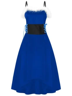 Women's Casual Dress Christmas Dress Winter Dress Color Block Ruched Patchwork Strap Midi Dress Active Fashion Outdoor Christmas Sleeveless Regular Fit Black Wine Red Fall Winter S M L XL XXL -Fashion Life Shop kczwsq1697539318038