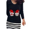 Women's Christmas Casual Dress T Shirt Dress Tee Dress Sheath Dress Mini Dress Black Blue Yellow Long Sleeve Santa Claus Print Winter Fall Autumn Crew Neck Fashion Daily Date Loose Fit 2022 S M L XL
