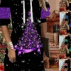 Women's Christmas Hoodie Dress Shift Dress Mini Dress Green Blue Purple Long Sleeve Christmas Tree Print Fall Spring Hooded Fashion Christmas Daily Loose Fit 2022 S M L XL XXL 3XL