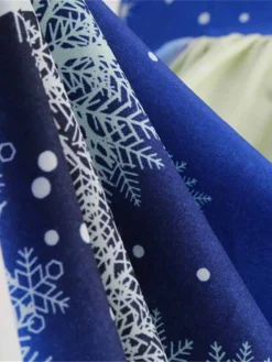 Women's Christmas Swing Dress Vintage DressKnee Length Dress Blue Royal Blue Light Blue Black Long Sleeve Santa Claus Elk Snowman Print Fall Winter Crew Neck Vacation Vintage 2022 S M L XL XXL 3XL -Fashion Life Shop kopjni1665293395295