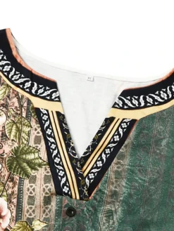 Women's Casual Dress Shift Dress Midi Dress Navy Blue Blue Orange Half Sleeve Floral Ruched Summer Spring V Neck Vintage Christmas Vacation 2023 S M L XL XXL 3XL -Fashion Life Shop kytoro1685699219297