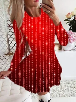 Women's Christmas Swing DressShort Mini Dress Wine Light Red Dark Blue Red Light Blue Long Sleeve Plaid Letter Snowman Print Fall Winter Crew Neck Stylish Romantic 2022 S M L XL 2XL 7 Women's Christmas Swing DressShort Mini Dress Wine Light Red Dark Blue Red Light Blue Long Sleeve Plaid Letter Snowman Print Fall Winter Crew Neck Stylish Romantic 2022 S M L XL 2XL -Fashion Life Shop lfzdwg1665308207276