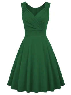 Women‘s Christmas Party Dress Swing Dress Green Dress Midi Dress Black White Wine Sleeveless Pure Color Ruched Summer Spring Fall V Neck Party Party Wedding Guest 2022 S M L XL XXL 24 Women‘s Christmas Party Dress Swing Dress Green Dress Midi Dress Black White Wine Sleeveless Pure Color Ruched Summer Spring Fall V Neck Party Party Wedding Guest 2022 S M L XL XXL -Fashion Life Shop lmfqij1635432108270