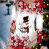 Women's Casual Dress Christmas Dress T Shirt Dress Tee Dress Plaid Snowman Print V Neck Mini Dress Fashion Streetwear Outdoor Christmas Long Sleeve Loose Fit Red Blue Green Fall S M L XL XXL