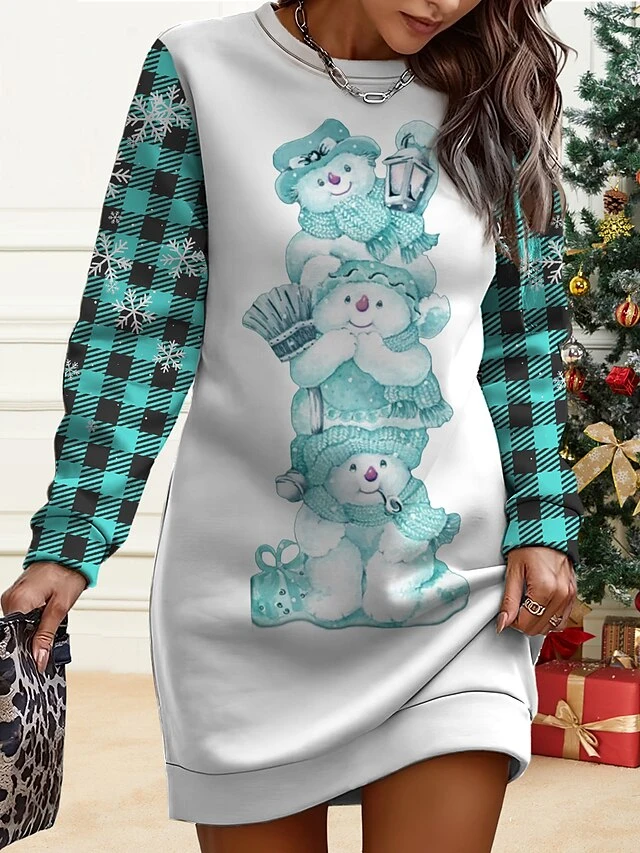 Women‘s Christmas Casual Dress Sweatshirt Dress Mini Dress Warm Fashion Outdoor Holiday Crew Neck Print Animal Santa Claus Tree Loose Fit Black Burgundy Green S M L XL XXL 3 Women‘s Christmas Casual Dress Sweatshirt Dress Mini Dress Warm Fashion Outdoor Holiday Crew Neck Print Animal Santa Claus Tree Loose Fit Black Burgundy Green S M L XL XXL - Image 3