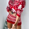 Women‘s Christmas Sweater Dress Jumper Dress Winter Dress Fashion Ugly Christmas Christmas Daily Vacation Going Out Crew Neck Long Sleeve Patchwork 2023 Regular Fit Wine Navy Blue S M