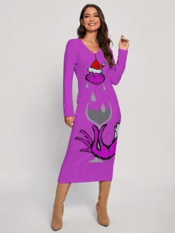 Women's Christmas Dress Sweater Dress Jumper Dress Midi Dress Ugly Print Outdoor Christmas Daily Holiday V Neck Long Sleeve 2023 Regular Fit Red Royal Blue Blue S M L XL XXL 3XL 7 Women's Christmas Dress Sweater Dress Jumper Dress Midi Dress Ugly Print Outdoor Christmas Daily Holiday V Neck Long Sleeve 2023 Regular Fit Red Royal Blue Blue S M L XL XXL 3XL -Fashion Life Shop mbphxj1697378080990
