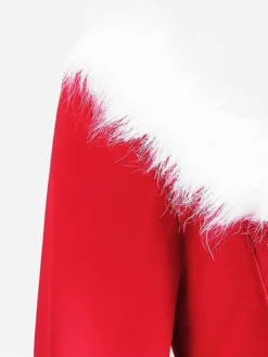 Women‘s Christmas Retro Elegant Vintage Dress Midi Dress Party Patchwork Button Plain Square Neck Long Sleeve Regular Fit Fall Winter 2023 Red S M L XL -Fashion Life Shop mcfnhe1694497707546