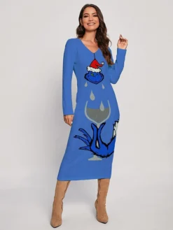 Women's Christmas Dress Sweater Dress Jumper Dress Midi Dress Ugly Print Outdoor Christmas Daily Holiday V Neck Long Sleeve 2023 Regular Fit Red Royal Blue Blue S M L XL XXL 3XL 9 Women's Christmas Dress Sweater Dress Jumper Dress Midi Dress Ugly Print Outdoor Christmas Daily Holiday V Neck Long Sleeve 2023 Regular Fit Red Royal Blue Blue S M L XL XXL 3XL -Fashion Life Shop meikis1697378081886