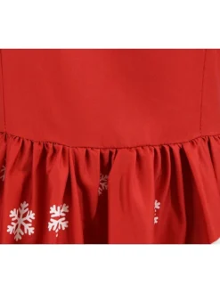 Women's Christmas Midi Dress Black Red Sleeveless Santa Claus Print Spring Summer Spaghetti Strap 2022 S M L XL 2XL -Fashion Life Shop menrbx1667980443252