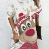 Women's Christmas Hoodie Dress Winter Dress Mini Dress Wine White Long Sleeve Elk Snowman Print Winter Fall Hooded Vacation Casual 2022 S M L XL XXL 3XL