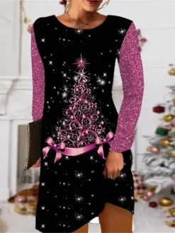 Women's Christmas Casual Dress T Shirt Dress Tee Dress Shift Dress Mini Dress Green Blue Purple Long Sleeve Tree Pocket Winter Fall Autumn Crew Neck Fashion Daily 2022 S M L XL XXL 3XL 8 Women's Christmas Casual Dress T Shirt Dress Tee Dress Shift Dress Mini Dress Green Blue Purple Long Sleeve Tree Pocket Winter Fall Autumn Crew Neck Fashion Daily 2022 S M L XL XXL 3XL -Fashion Life Shop mmjjro1667990867018