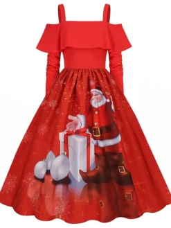 Women's Christmas Swing Dress Slip Dress Vintage Dress Midi Dress Black Wine Light Red Long Sleeve Santa Claus Cold Shoulder Winter Fall Autumn Spaghetti Strap Modern Vacation 2022 S M L XL XXL 3XL 22 Women's Christmas Swing Dress Slip Dress Vintage Dress Midi Dress Black Wine Light Red Long Sleeve Santa Claus Cold Shoulder Winter Fall Autumn Spaghetti Strap Modern Vacation 2022 S M L XL XXL 3XL -Fashion Life Shop moafyf1667793478565