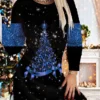 Women's Christmas Sheath Dress Print Dress Mini Dress Green Blue Purple Pink Gold Long Sleeve Print Print Winter Fall Crew Neck Fashion Modern 2022 S M L XL 2XL 3XL 4XL 5XL 6XL