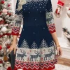 Women‘s Christmas Sweater Dress Jumper Dress Winter Dress Warm Christmas Tree Deer Outdoor Christmas Daily Holiday Crew Neck Long Sleeve 2023 Regular Fit Royal Blue Blue Gold S M L XL