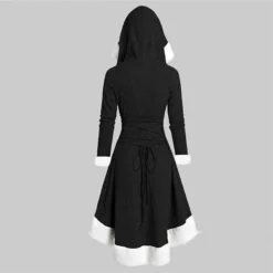 Women's Christmas Hoodie Dress Vintage Dress Midi Dress Green Black Wine Red Gray Long Sleeve Pure Color Patchwork Winter Fall Hooded Vacation Vintage 2022 S M L XL XXL 3XL -Fashion Life Shop ncmilv1667275373976