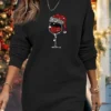 Women's Casual Dress Sweatshirt Dress Winter Dress Christmas Hat Print Crew Neck Mini Dress Fashion Streetwear Outdoor Christmas Long Sleeve Loose Fit Black Gray Fall Winter S M L XL XXL