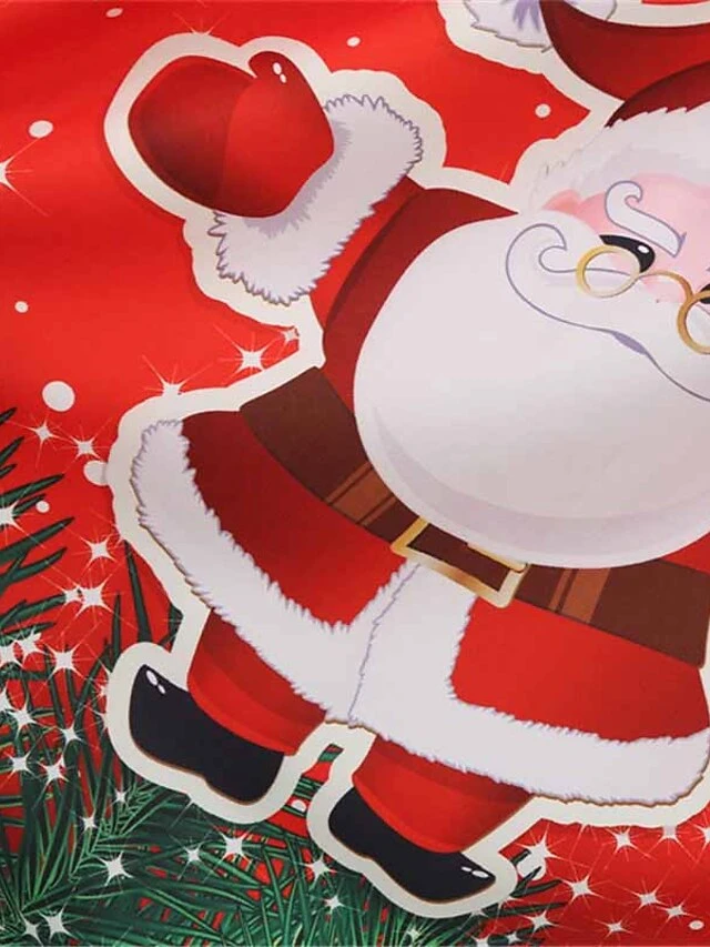 Women's Christmas Swing Dress Vintage DressKnee Length Dress Green Wine Dark Green Fuchsia Red Black Short Sleeve Santa Claus Snowman Snowflake Lace Print Fall Winter V Neck Vacation Vintage 2022 S 5 Women's Christmas Swing Dress Vintage DressKnee Length Dress Green Wine Dark Green Fuchsia Red Black Short Sleeve Santa Claus Snowman Snowflake Lace Print Fall Winter V Neck Vacation Vintage 2022 S - Image 5