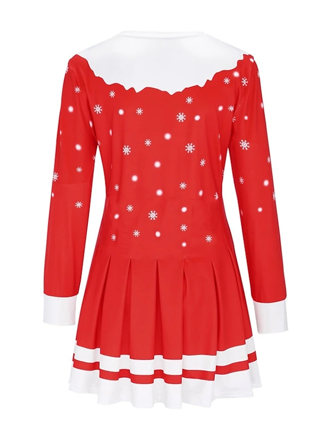 Women's Christmas Swing Dress Blue Red Black Long Sleeve Elk Snowflake Pleated Print Winter Fall Crew Neck Stylish Romantic Fall Dress Loose Fit 2022 S M L XL XXL / Winter Dress 11 Women's Christmas Swing Dress Blue Red Black Long Sleeve Elk Snowflake Pleated Print Winter Fall Crew Neck Stylish Romantic Fall Dress Loose Fit 2022 S M L XL XXL / Winter Dress - Image 11