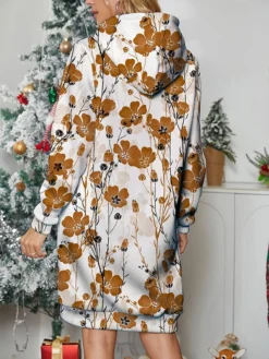 Women's Casual Dress Hoodie Dress Mini Dress Warm Fashion Outdoor Christmas Holiday Hoodie Print Floral Loose Fit Yellow Blue Purple S M L XL XXL 11 Women's Casual Dress Hoodie Dress Mini Dress Warm Fashion Outdoor Christmas Holiday Hoodie Print Floral Loose Fit Yellow Blue Purple S M L XL XXL -Fashion Life Shop nvhqza1696942490819