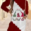 Women‘s Christmas Hoodie Dress Winter DressShort Mini Dress Blue Red Long Sleeve Letter Snowflake Pocket Print Fall Winter Hooded Vacation Casual 2022 S M L XL XXL 3XL