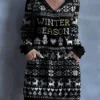 Women's Casual Dress Sweatshirt Dress Mini Dress Warm Fashion Christmas Vacation Going Out Hoodie Pocket Print Graphic Deer Loose Fit Black S M L XL XXL