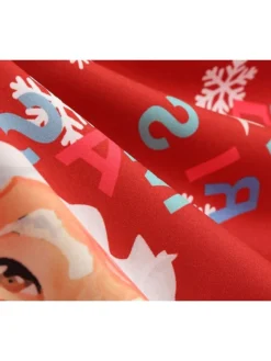 Women's Christmas Midi Dress Black Red Sleeveless Santa Claus Print Spring Summer Spaghetti Strap 2022 S M L XL 2XL -Fashion Life Shop odfbmj1667980445281